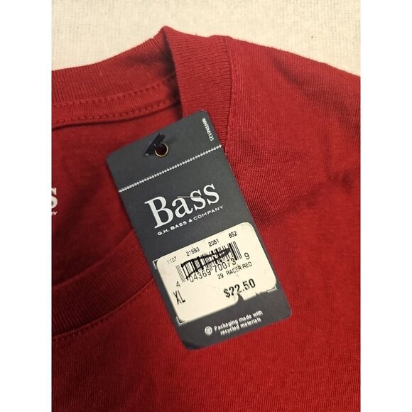 G.H. Bass Men's Pocket Tee Shirt Short Sleeve 100 % CottonRed XL NEW - Picture 3 of 4